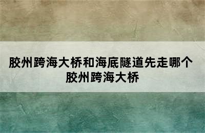 胶州跨海大桥和海底隧道先走哪个 胶州跨海大桥